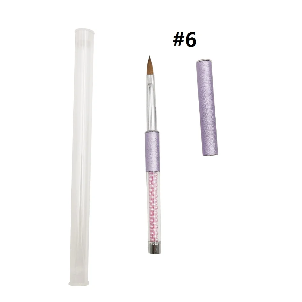 purple-size6 Fingerqueen, 3 цвета, перламутровый кристалл, ручка, колонок, гелевые кисти для ногтей, инструмент для дизайна ногтей, маникюрная живопись, ручка для рисования, гель, B068 - Цвет: purple-size6