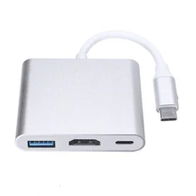 3-em-1 tipo-c usb 3.1 a USB-C 4k hdmi-conversor de adaptador compatível para macbook pro USB-C doce com pd para macbook pro/ar
