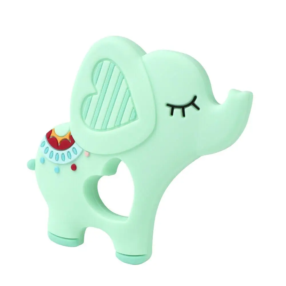 green Elephent детский прорезыватель, Силиконовая пустышка, жевательная для прорезывания зубов, игрушка - Цвет: green