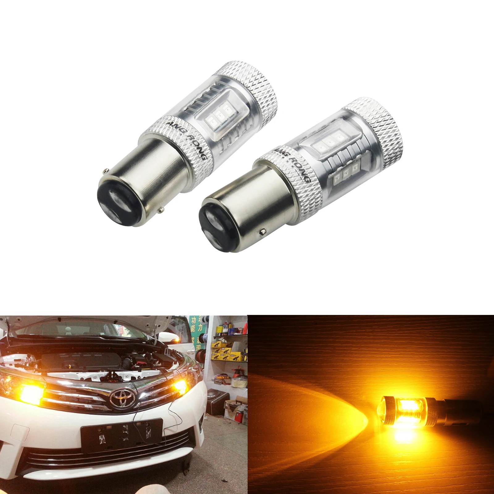 ANGRONG 2X BAY15D 1157 380 Подлинная 15 SMD светодиодный ная лампа боковой индикатор