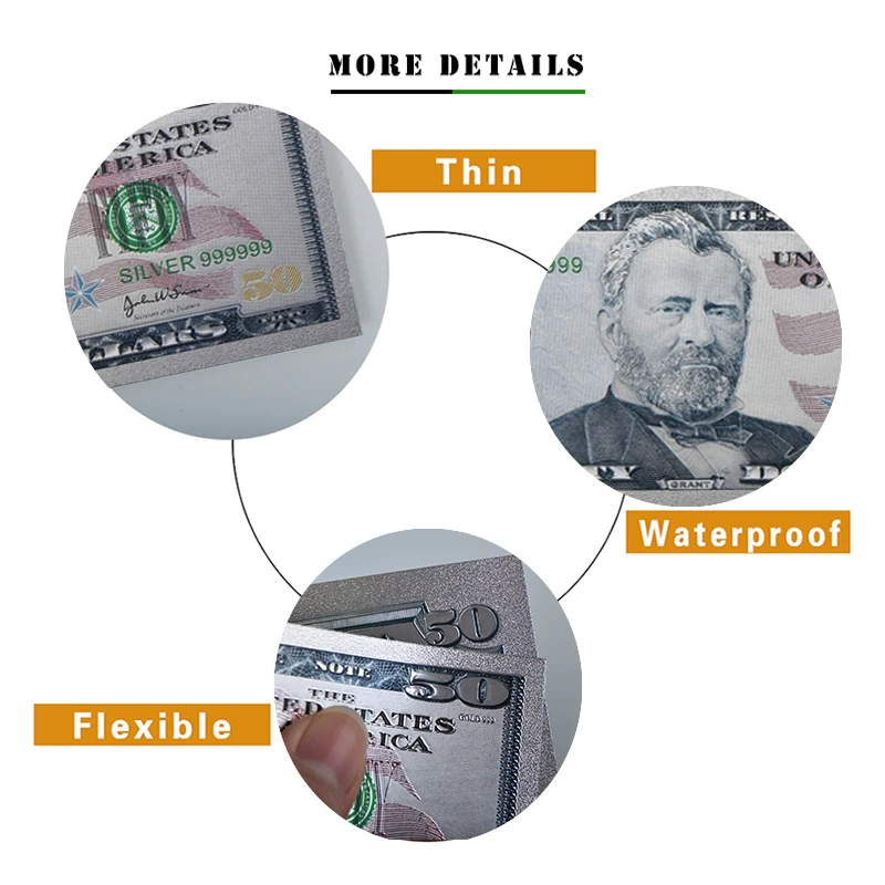 WR красочные серебряные банкноты США Трамп Поддельные Банкноты долларов копия