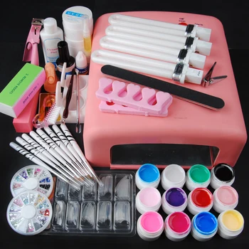 

Manicure Set Of Tools Nail Set Kit UV Led Lamp 12PC UV Gel Building Gel Set Nail Polish Kit