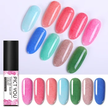 

1 Bottle 5ml PICT YOU Furry Series Nail Gel Polish Soak Off UV LED UV Gel Varnish Pink Blue Nail Art Gel Polish 9 Colors