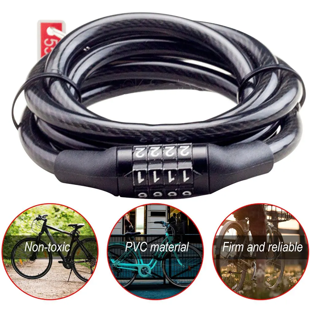 Bicycle Lock Code Key Locks Bike Cycling Password Combination Security Steel Wire Locks Bicycle Accessories traffic light