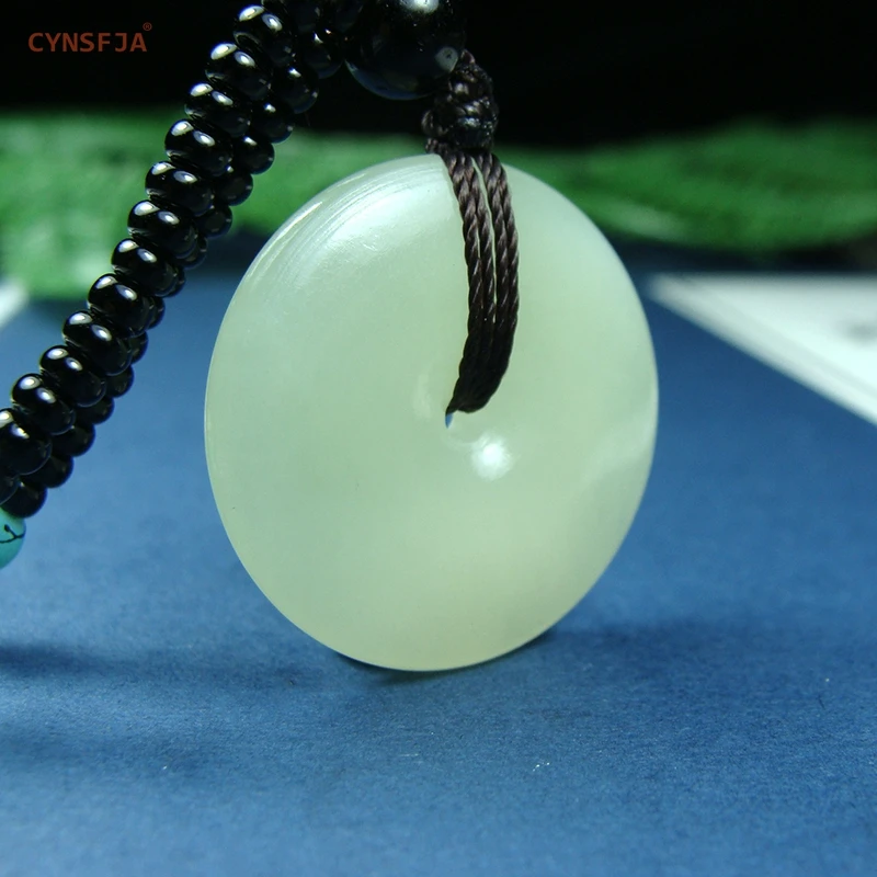 CYNSFJA настоящая сертифицированная подвескаиз натурального камня нефритовый нефрит подвеска амулет пряжка с символом мира нефритовый кулон зеленый высокое качество работа лучшие подарки