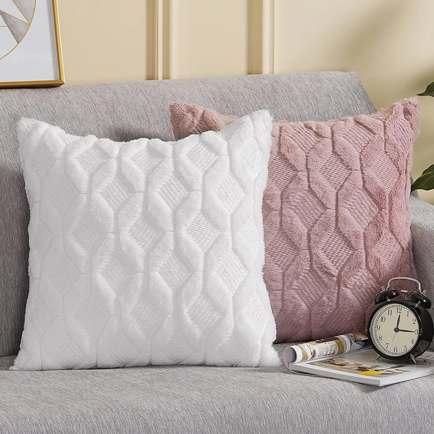 Throw Pillow Cover Cushion Covers Pillow Case Pillow Covers Cushion Cover Soft Plush Pillow Cover Fluffy 45x45 Decorative for Sofa Bedroom Living Room Home Decor