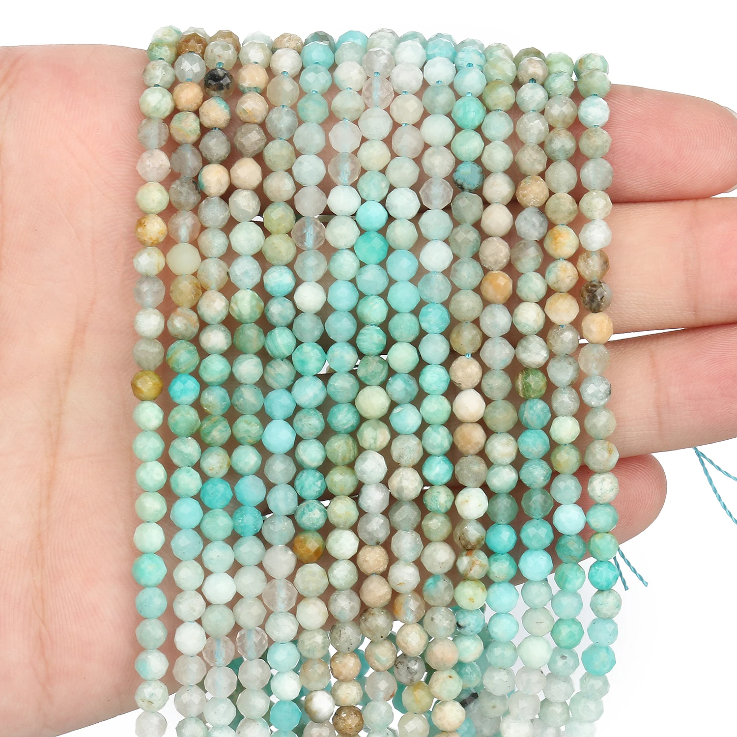 180 Perline Di Amazzonite Naturale - 8mm Foro 1mm - Per Collane, Bracciali, Gioielli Fai Da Te - Foto 5