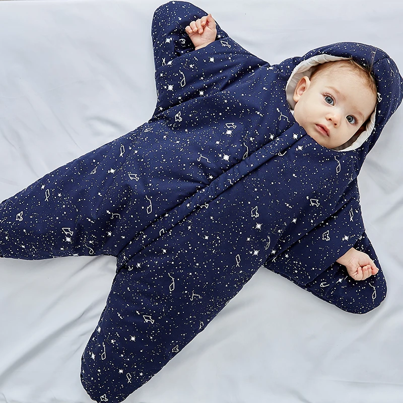 Хлопковый спальный мешок для малышей с изображением морской звезды, четыре сезона, детский спальный мешок для новорожденных, 80x73 см