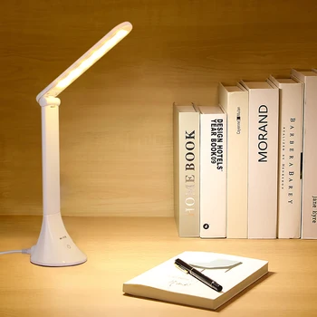 

led Dimmable Desk Reading Light Foldable Rotatable Touch Switch LED Table Lamp DC 5V USB Charging Port Night Lamp
