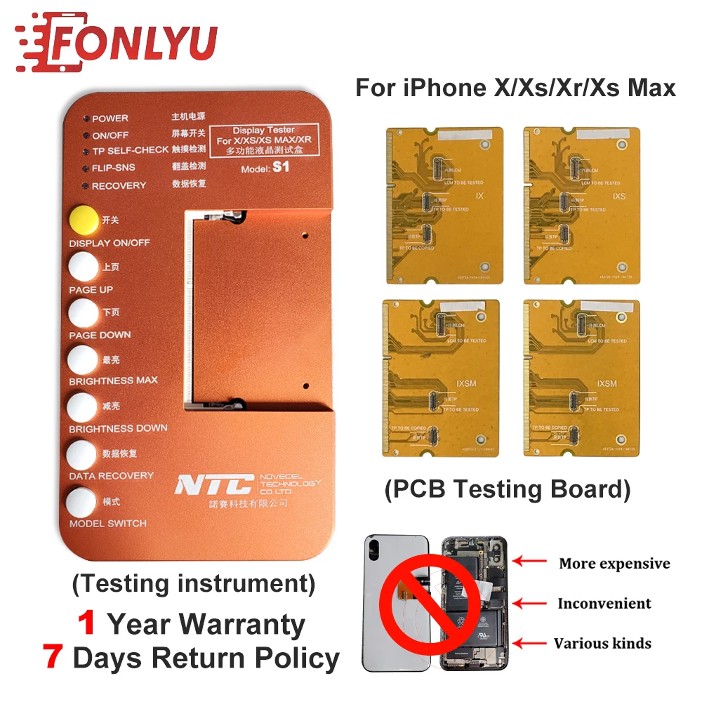 

S1 LCD Tester Motherboard Box with PCB Testing Board For iPhone 6s to 8p X Xs Max Xr LCD Display 3D Touch Digitizer Panel Test