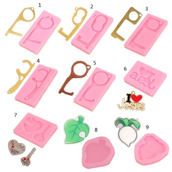 

Open Door Helper Keychain Mold Zero Touch Elevator Button Drawer Door Handle Assistant Safety Contactless Keychain Molds