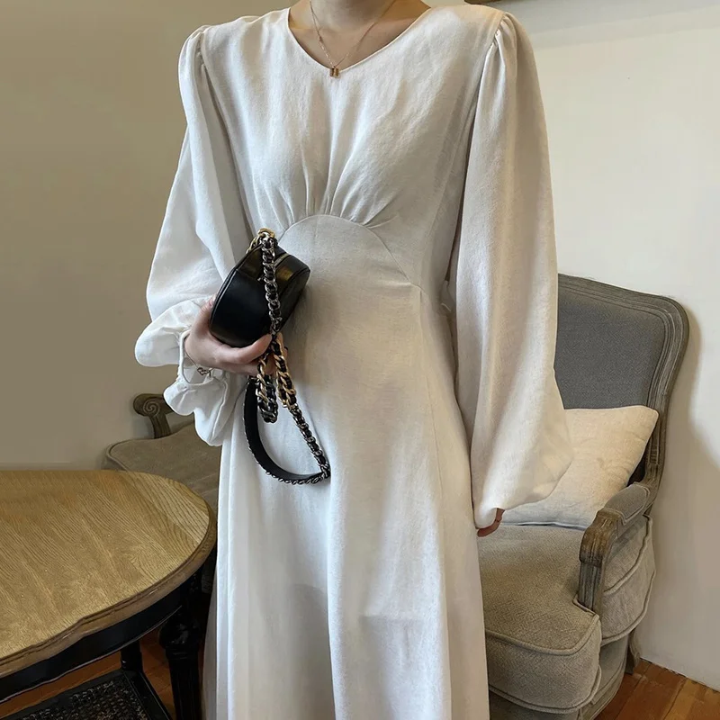 

Женское платье с V-образным вырезом, длинным рукавом