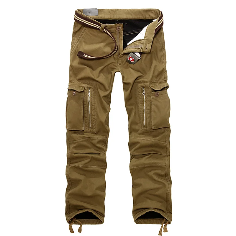 

Winter New Style Men Multi-pockets Casual Workwear plus Velvet Trousers Washing Bib Overall Warm 012
