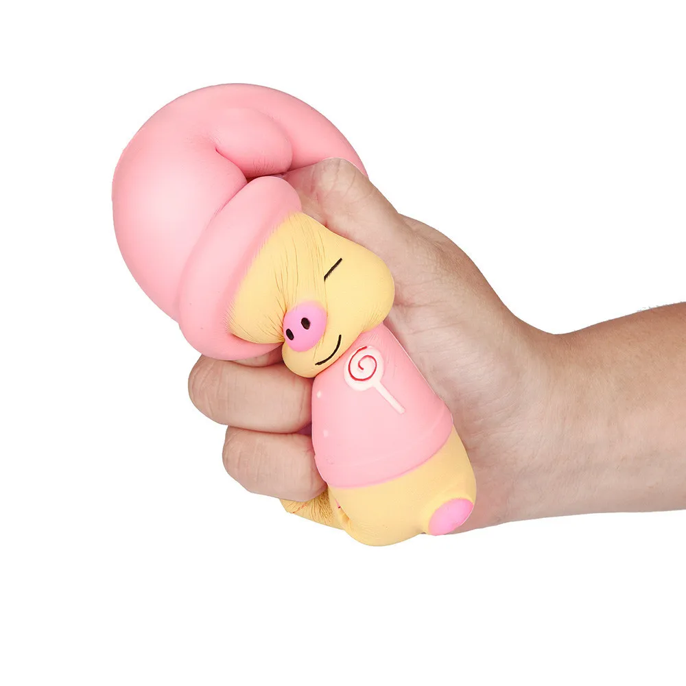 Kawaii Cartoon Pink Piglet Slow Rising Fun Toy Anti-anxiety Decompression toy Cartoon Decoration doll Stretchy Healing toys #B
