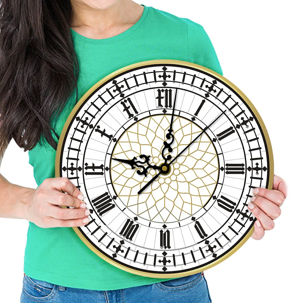 Big Ben Clock Contemporary Modern Wall Clock Retro Silent Non Ticking Wall Watch English Home Decor Great Britain London Gift Just6F
