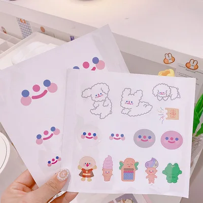 

South Korea INS Wind Healing Smiley Transparent Sticker Poodle Seemless Glass Sticker