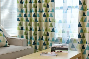 

Triangular Window Modern Minimalist Pattern Full Shade Cloth Living Room Bedroom Library Curtain Fabric Yarn