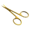 1PC Gold Eyebrow Scissors Razor Trimmer Blades Stainless Steel Eyelash Straight Elbow Trimmer Shaver Scissors Nose Hair Clipper 2