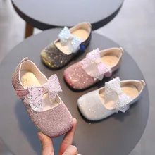 

Summer Baby Girls Flats Shoes Sequins and Bow Knot Soft Sole Sneakers Princess Dress Shoes