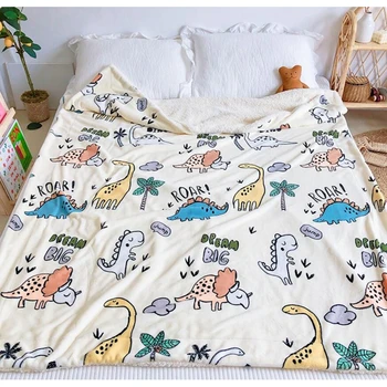 

Double-Sided Flannel Baby Blanket for Newborns Cartoon Children's Blanket Soft Warm Kids Blankets Quilt For Infant Bebe Bedding