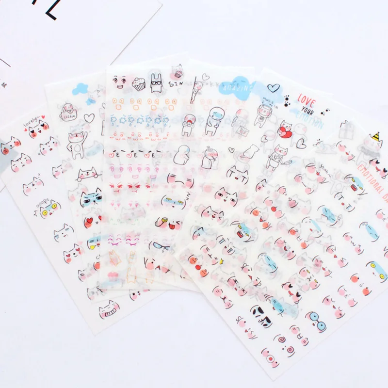 

Kawaii Cat Stickers Cute Cartoon Stickers Stationery Decor Stickers For Kids Girls DIY Diary Scrapbooking