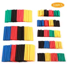 Kit de tubes thermorétractables pour câble électrique de voiture, 328 pièces, gaine d'isolation thermique, gaine rétractable