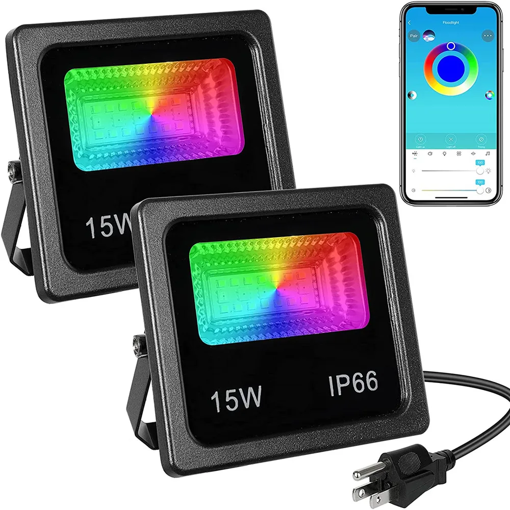 Умный Светодиодный прожектор с Bluetooth уличное освещение изменением цвета