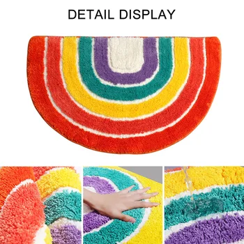 

19.6×31.4 inches Non-Slip Area Rugs Rainbow Pattern Semicircle Floor Mat for Living Room Bedroom household Carpets Doormats