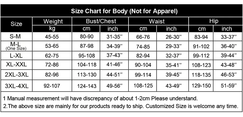 尺码表黑白详情页尺寸