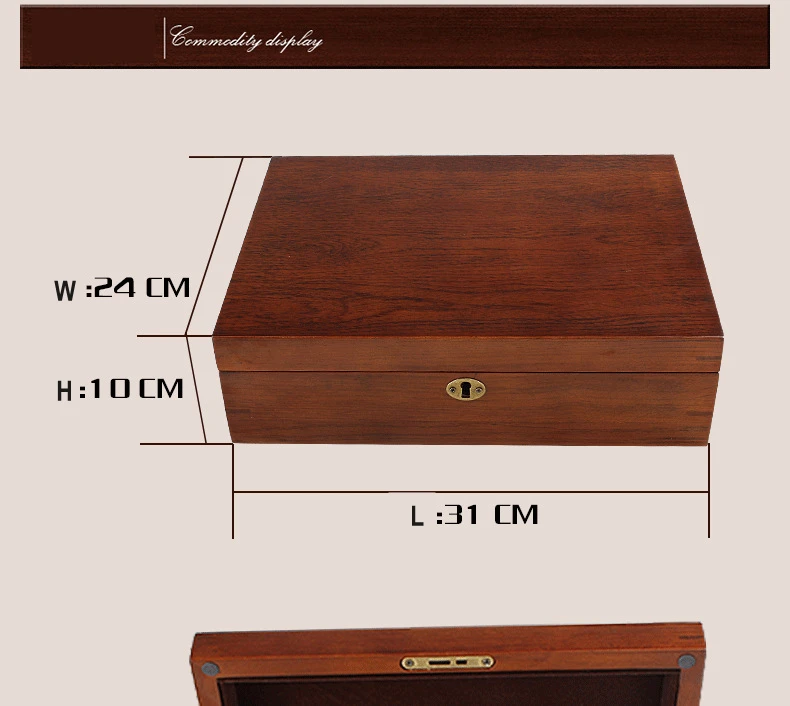 2022 10-Slots Solid Wooden Watch case 5 Seats Luxury Watch Organizer Box Wood Storage Box with Lock Jewelry Gift  Case for Man