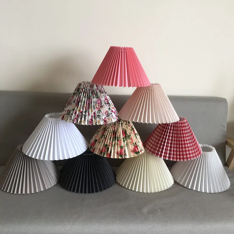 Japanese Yamato Style Table Lampshade Vintage Cloth Lamp Shades For Table Lamps Bedroom Study Tatami Pleated Lampshades