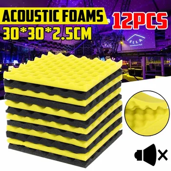 

12PCS Soundproofing Foam Acoustic Foam Sound Treatment Studio Room Absorption Tiles Polyurethane foam