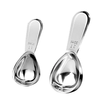 

2pcs 15ML/30ML Coffee Scoop Thicken Stainless Steel Tablespoon Measuring Spoon Stainless Steel Coffee Spoons 2019 New Style