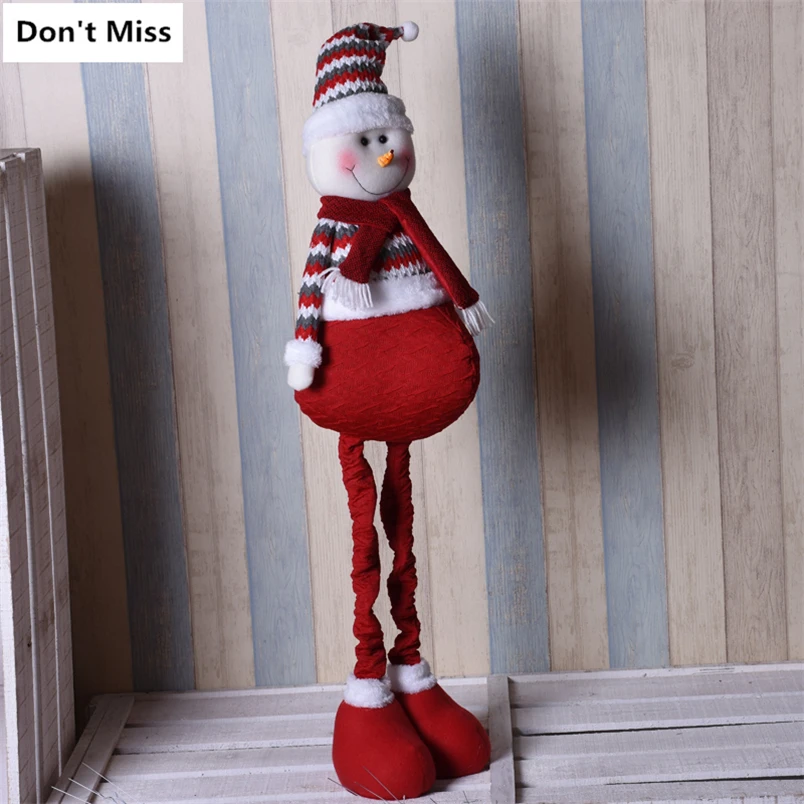 110 см, выдвижной Санта-Клаус, снеговик, лось, Рождественские куклы, украшения на елку, новогодний подарок, adornos de navidad