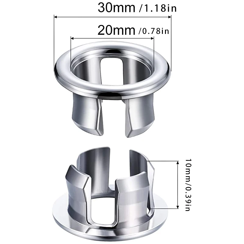 Kitchen Insert Chrome Hole Cover Cap Bathroom Basin Trim Bath Sink Hole Round Overflow Drain Cap Cover Hollow Washing Basin Ring. 