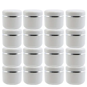 30Pcs/Pack 20g 30g 50g Cream Jar White Plastic Makeup Container Sample Cosmetics Box Empty Makeup Jar Pot Refillable Bottles 1