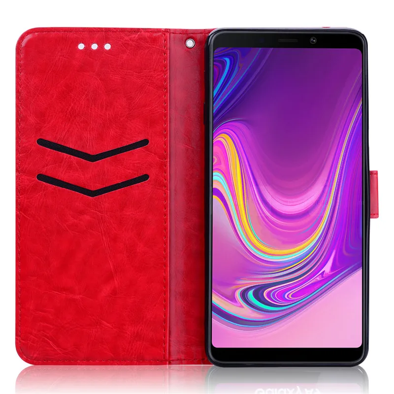 cute samsung phone case Luxury Flip Leather Wallet Phone Case For Samsung Galaxy A9 2018 Case A920F SM-A9200 A 9 2018 Phone Case With Card Holder Coque kawaii phone case samsung