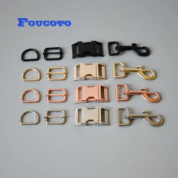 

20 sets 15mm 20mm 25mm 30mm Metal hardware belt buckles D rings sliders for cat dog collar adjustable buckles DIY accessories