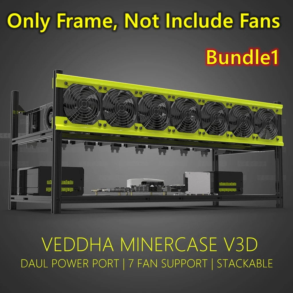 8 GPU VEDDHA V3D Aluminum Stackable Open Air Bitcoin Ethereum Miner Mining rig rack Case Computer Tower ETH Frame Rig | Компьютеры и