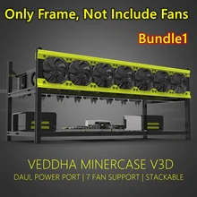 8 gpu veddha v3d empilhável de alumínio ao ar livre bitcon ethereum mineiro equipamento de mineração rack caso computador torre eth mineiro quadro rig