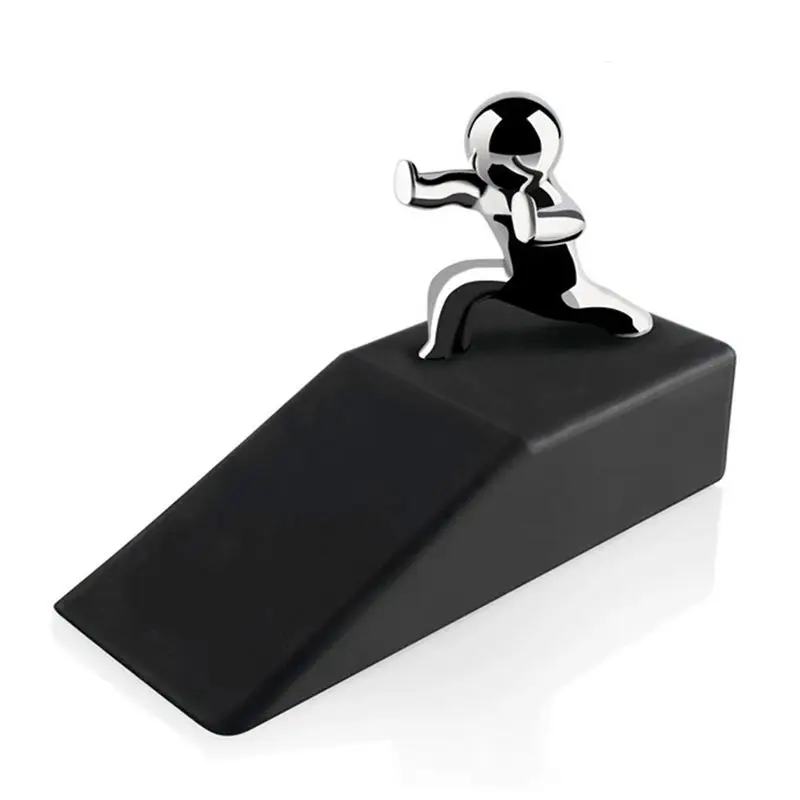 

HOT-Zinc Alloy Little and Man with Non-slip Rubber Bases Door Stop Safe Anti-collision Door Stopper Noveltydesign Decorative