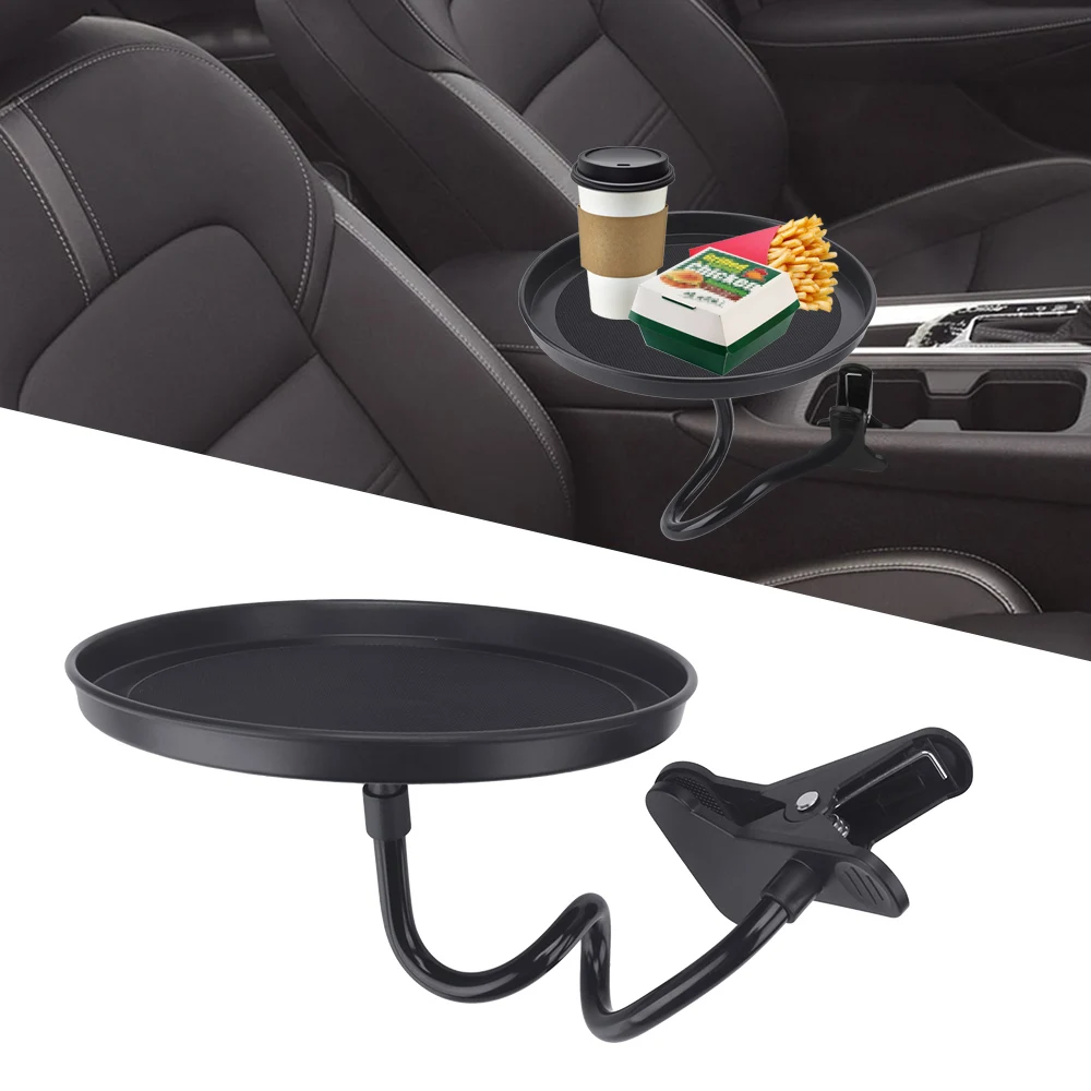 Adjustable Dining Table Car Food Tray Car Cup Holder Drink Coffee Bottle Organizer Swivel Tray Clamp Bracket