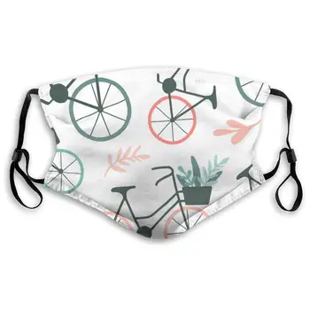 

Bicycles and Flowers Pattern Unisex Anti-Pollution Mask Dust Mask with Filter Mask Black