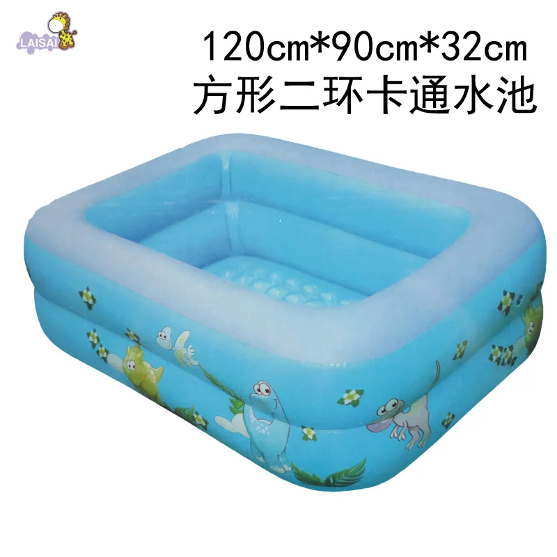 

New Products Cartoon Swimming Pool 120 Cm Square Inflatable Pool Baby Play with Water Bathing Pool Second Ring Party Pool