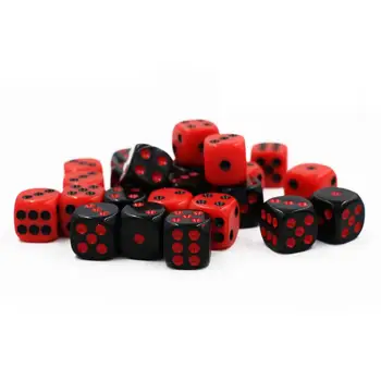 

24PCS Six Side Dice Hard Classic Red And Black Spots Or Black And Red Spots For Games Lovers Parties Entertainment Party Pub
