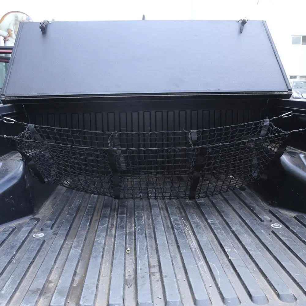 

Car Accessories Exterior Tail Box Storage Net Pocket (With Hook) For Toyota Tacoma 2016-2020 Expansion Storage Net Black 1 Pcs