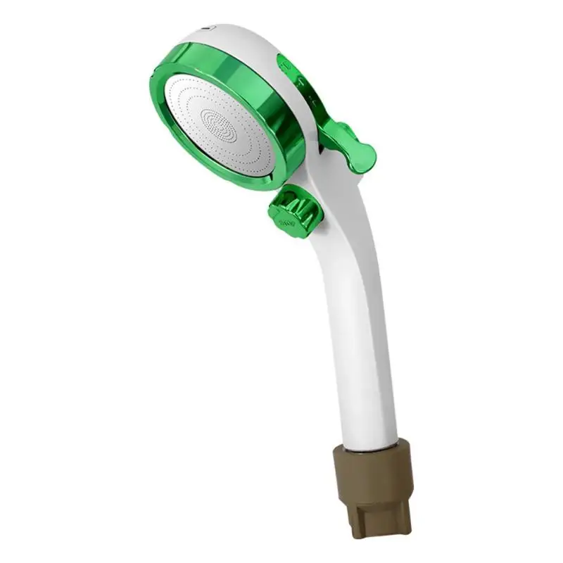 High Turbo Pressure Shower Head 3 Mode Filtered Pressurize Spray Nozzle Bathroom Fixture Water Saver Shower Head for Bathroom - Color: Green
