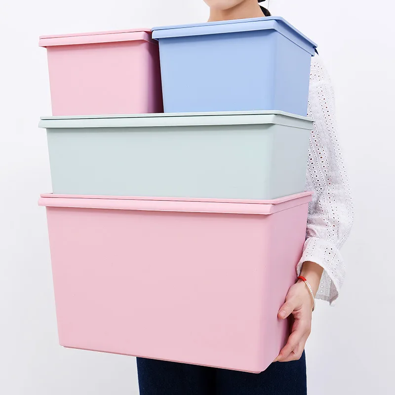 

Sanqing Flower Thick With Cap Plastic Storage Box Large Size Desktop Finishing Box Underwear Storage Dormitory Book Storage Box