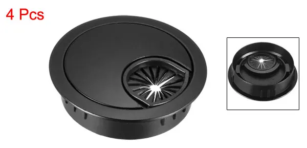 Black 2inch Uxcell 4 шт. кабельного отверстия крышки 50/53/60 мм цинковый сплав стол изолирующая втулка для скрепленная проволокой яркий 6 цветов с гальваническим покрытием - Цвет: Black 2inch