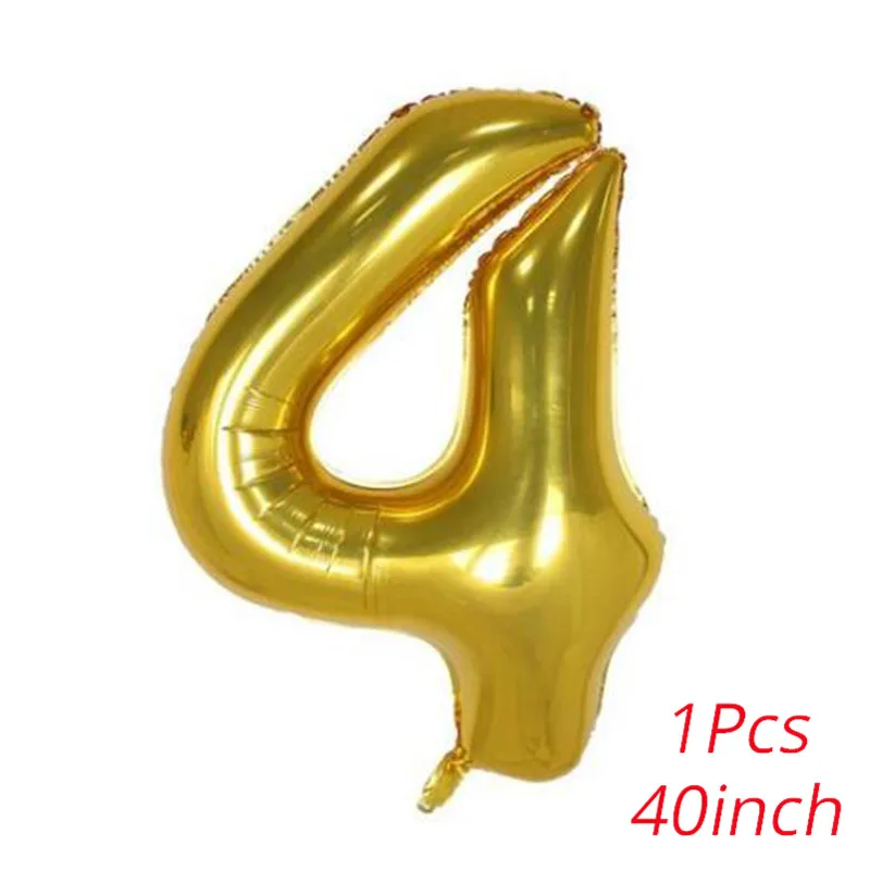 40inch number-4 WEIGAO блестящие украшения для первого дня рождения, золотые, 40 дюймов, воздушные шары с цифрами, 1 год, для маленьких мальчиков, 1 год, вечерние принадлежности - Цвет: 40inch number-4
